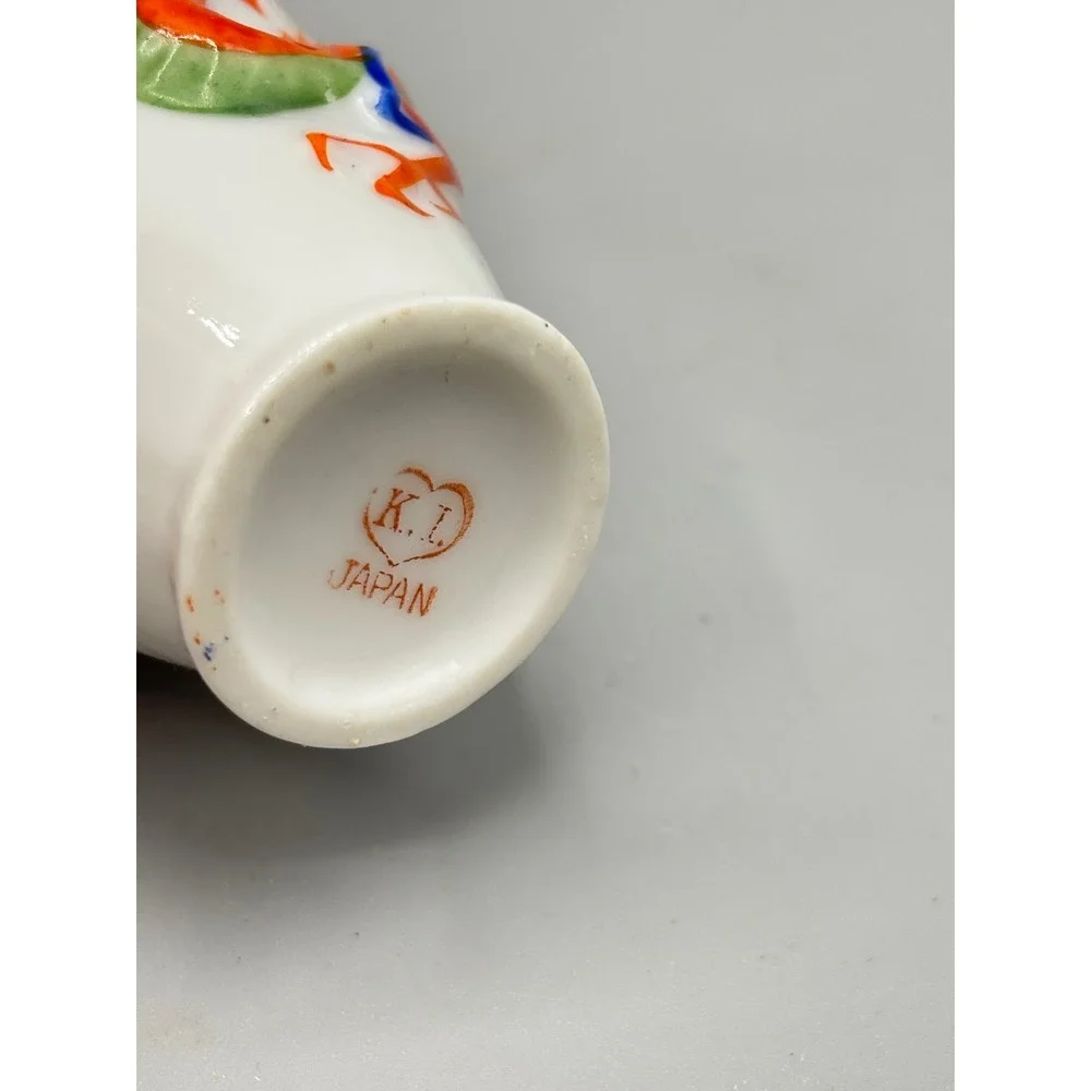 Vintage K.L. Japan Miniature Porcelain Dragon Bud Vase Urn Relief 2.5